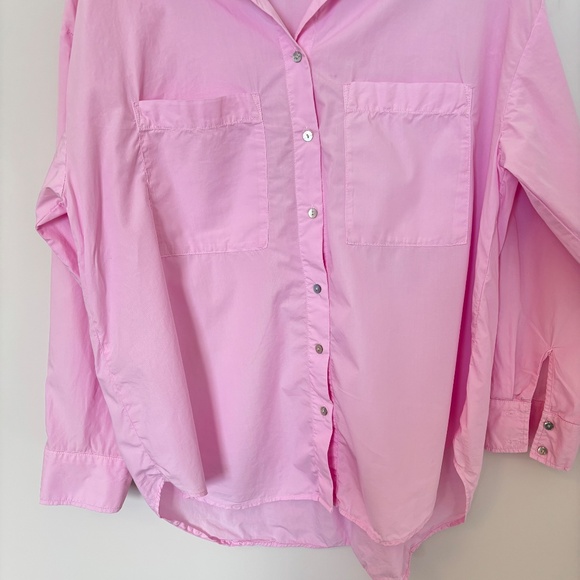 Zara Pink Poplin Shirt Size M - Picture 4 of 7